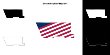 Bernalillo County (New Mexico) outline map set clipart
