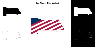 San Miguel County (New Mexico) outline map set clipart