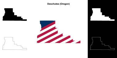 Deschutes County (Oregon) outline map set clipart
