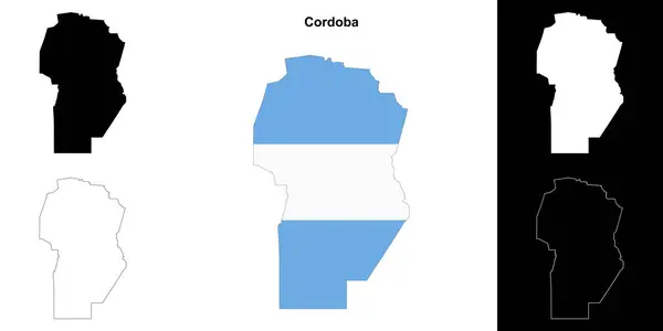 stock vector Cordoba province outline map set