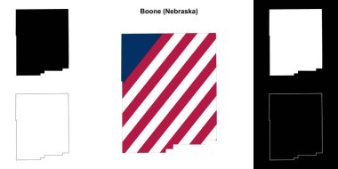 Boone County (Nebraska) outline map set clipart