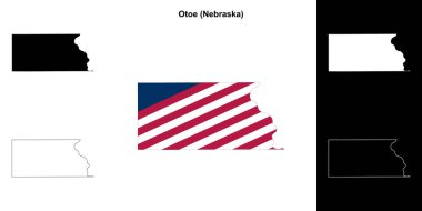 Otoe County (Nebraska) outline map set clipart
