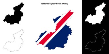 Tenterfield (New South Wales) outline map set clipart