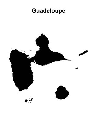Guadeloupe boş ana hat haritası tasarımı
