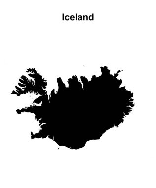 İzlanda boş ana hat haritası tasarımı