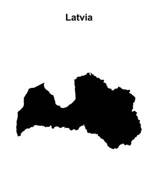 Letonya boş dış hat haritası tasarımı