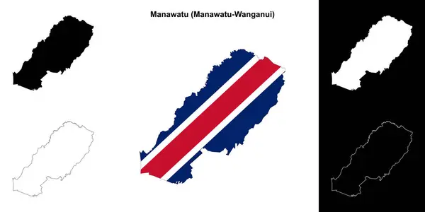 stock vector Manawatu blank outline map set