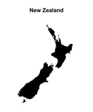 Yeni Zelanda ana hatları boş harita tasarımı