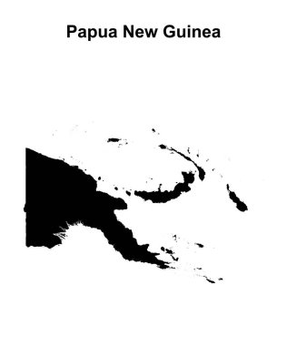 Papua Yeni Gine ana hatları boş harita tasarımı
