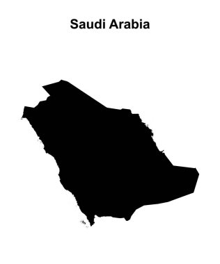 Suudi Arabistan 'ın ana hatları boş harita tasarımı