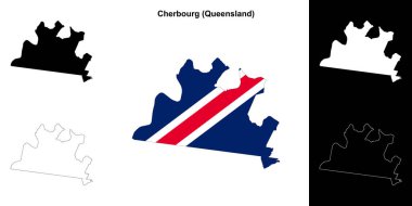 Cherbourg (Queensland) outline map set clipart