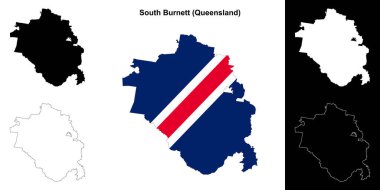 South Burnett (Queensland) outline map set clipart