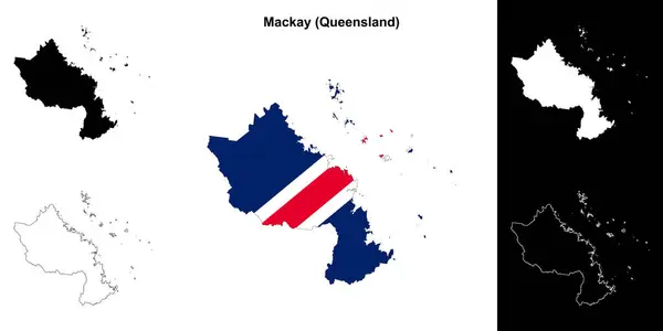 stock vector Mackay (Queensland) outline map set