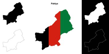Paktya province outline map set clipart