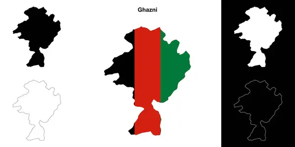 stock vector Ghazni province outline map set