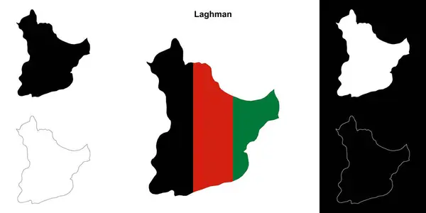 stock vector Laghman province outline map set