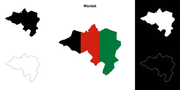 stock vector Wardak province outline map set