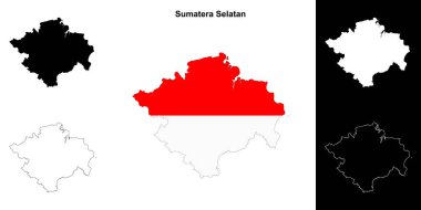 Sumatera Selatan il ana hat haritası seti