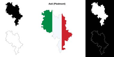 Asti eyalet ana hatları haritası ayarlandı