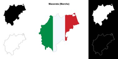 Macerata eyalet ana hatları haritası ayarlandı