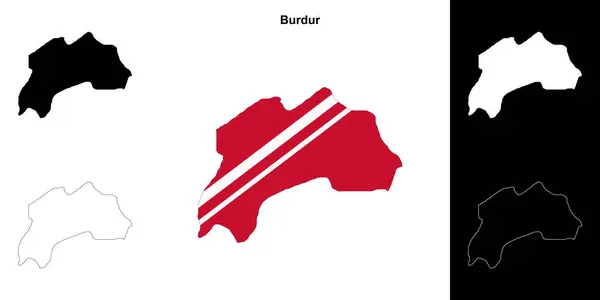 stock vector Burdur province outline map set