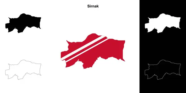 Stock vector Sirnak province outline map set