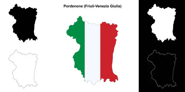 stock vector Pordenone province outline map set