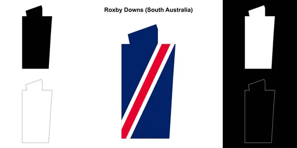 stock vector Roxby Downs (South Australia) outline map set