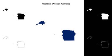 Cockburn (Western Australia) outline map set clipart