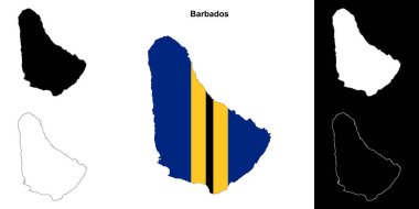 Barbados boş çizgi haritası seti