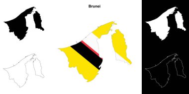 Brunei boş dış hat haritası seti