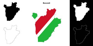 Burundi boş çizgi haritası ayarlandı