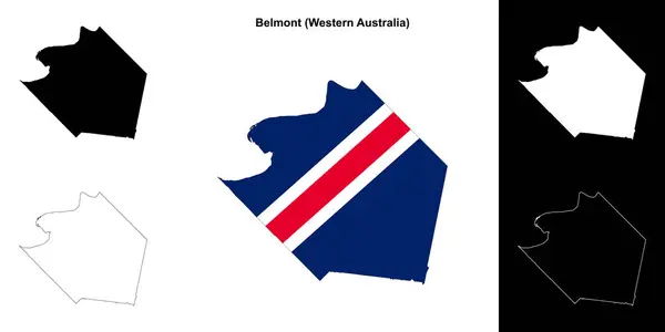 stock vector Belmont (Western Australia) outline map set