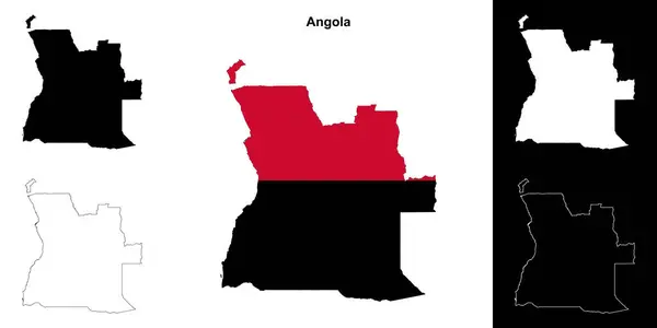 stock vector Angola blank outline map set