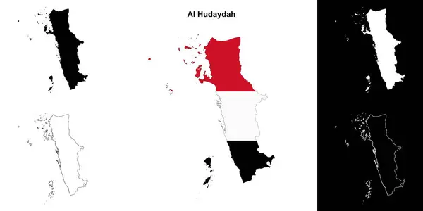 stock vector Al Hudaydah governorate outline map set
