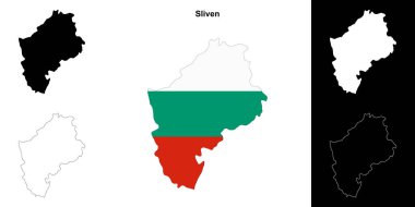 Sliven eyalet ana hatları haritası ayarlandı
