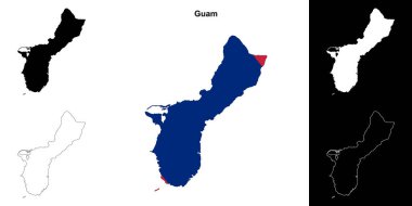 Guam boş çizgi haritası seti