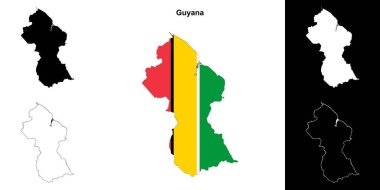 Guyana boş çizgi haritası seti