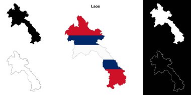 Laos boş çizgi haritası seti