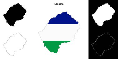 Lesotho boş çizgi haritası ayarlandı