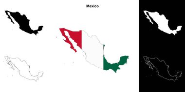 Meksika boş anahat harita seti