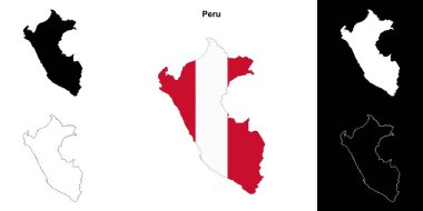 Peru boş çizgi haritası ayarlandı