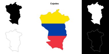 Cojedes state outline map set clipart