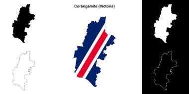 Corangamite (Victoria) outline map set clipart