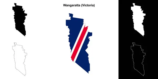 stock vector Wangaratta (Victoria) outline map set