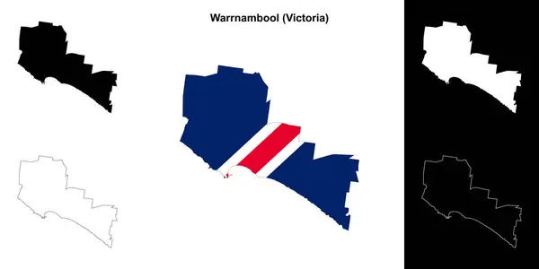 stock vector Warrnambool (Victoria) outline map set