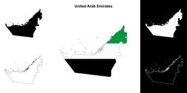 Birleşik Arap Emirlikleri boş ana hat haritası seti