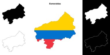 Esmeraldas province outline map set clipart