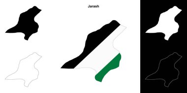Jarash governorate outline map set clipart