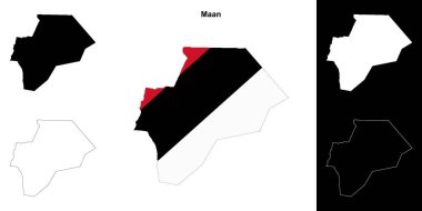 Maan governorate outline map set clipart